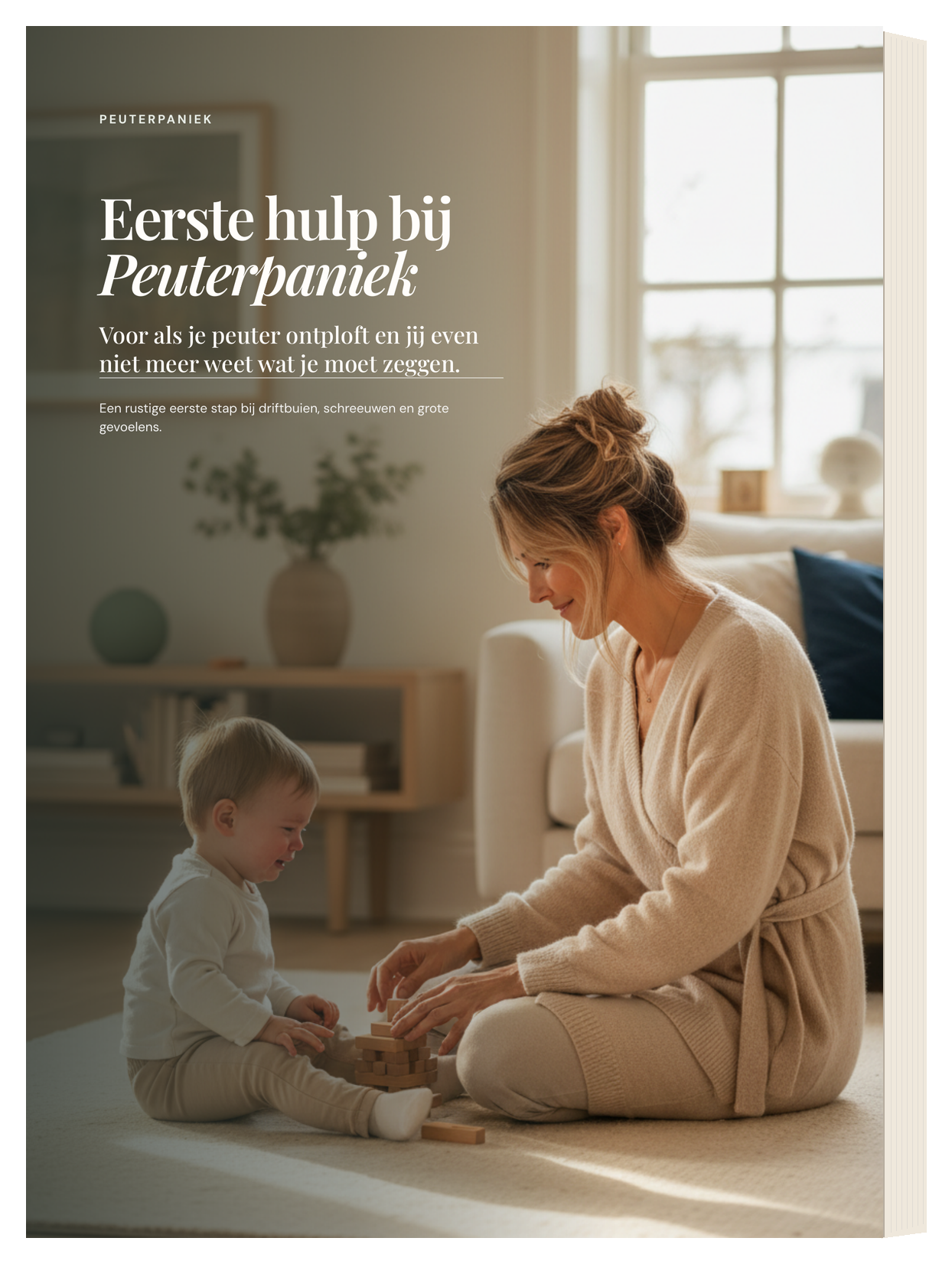 Mockup van de mini-gids Eerste Hulp bij PeuterPaniek